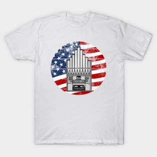 Church Organ USA Flag Organist Musician 4th July T-Shirt